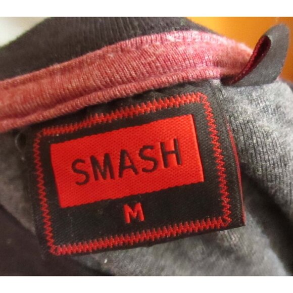 90's Nerd M Vintage Smash Mens Crewneck T-Shirt W/ Red & Gray Stripes - Picture 3 of 3